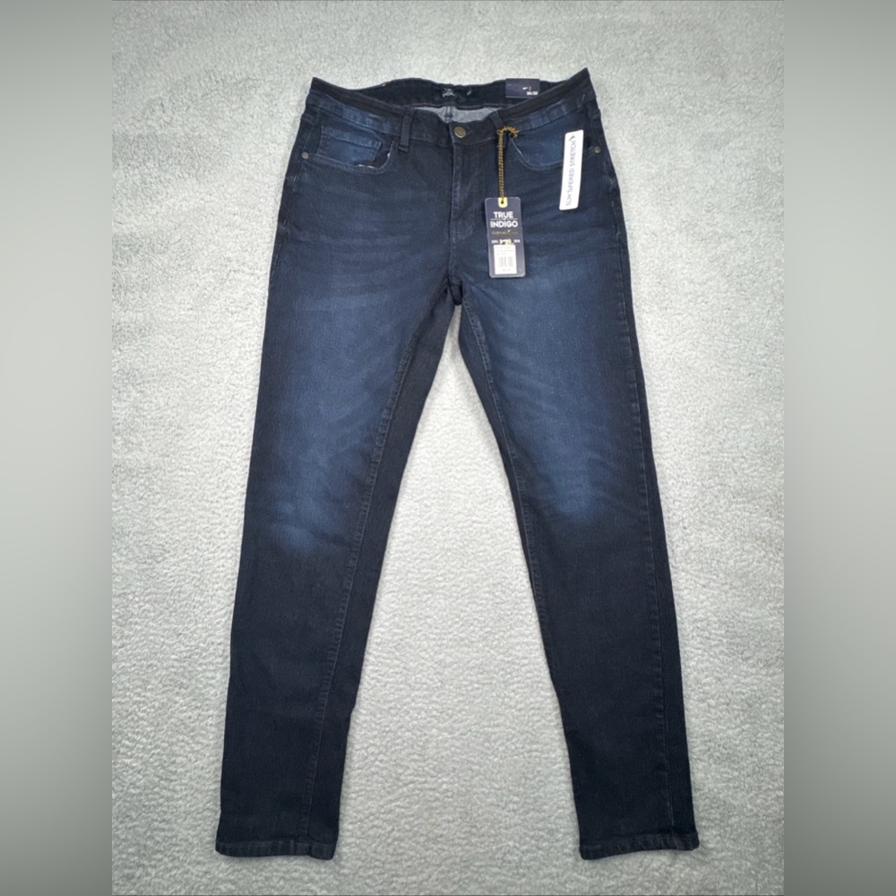 True Indigo Slim Stretch Blue Denim  5 Pocket Jeans Mens 34X32 NWT